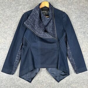 Tricot Chic Jacket‎ Blazer Lined Tuxedo Jacket Womens 8 Asymmetrical Wool Blend